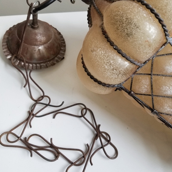 *SOLD* Pair Venetian Blown Glass Scavo Lanterns - Picture 13 of 15